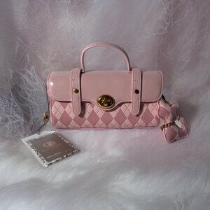 Van Mickey Smile Focus Pink Argyle Handbag